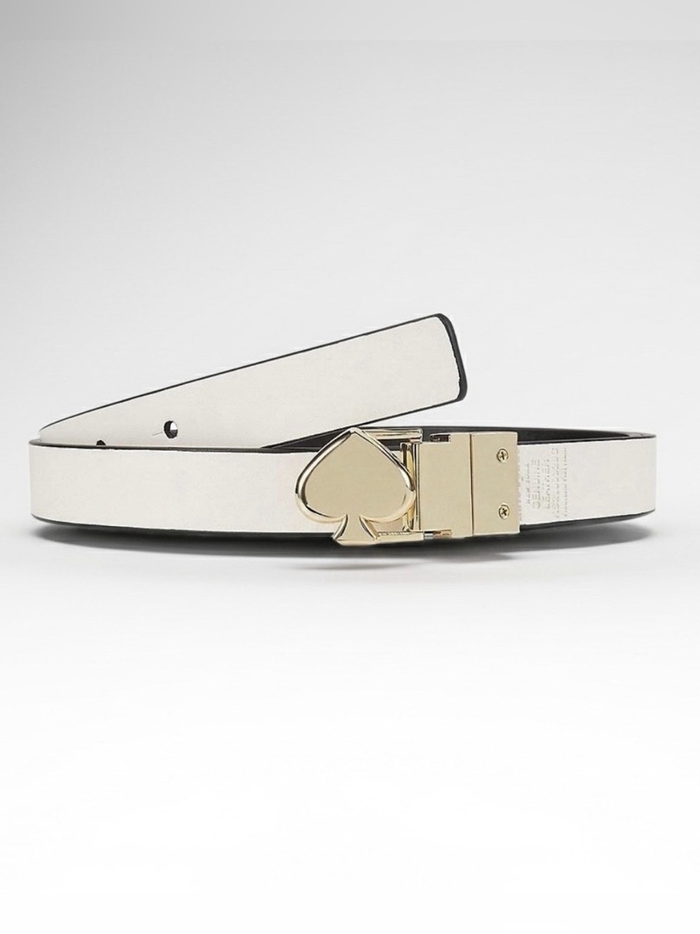 KATE SPADE NY Genuine Leather Twist Reversible Spade Buckle Belt--NWT--L/XL - Picture 2 of 8